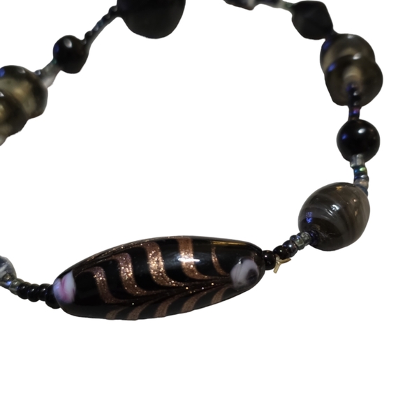 Vintage Handmade Venetian Glass Beaded Bracelet L12 - Picture 2 of 2